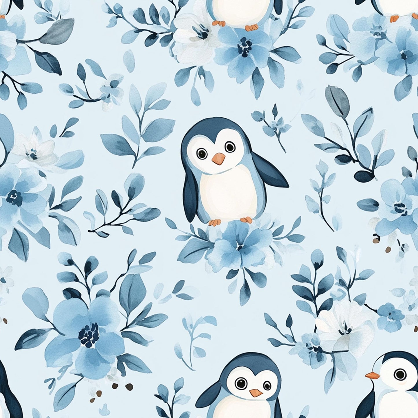 Eigenproduktion Stoff Pinguin