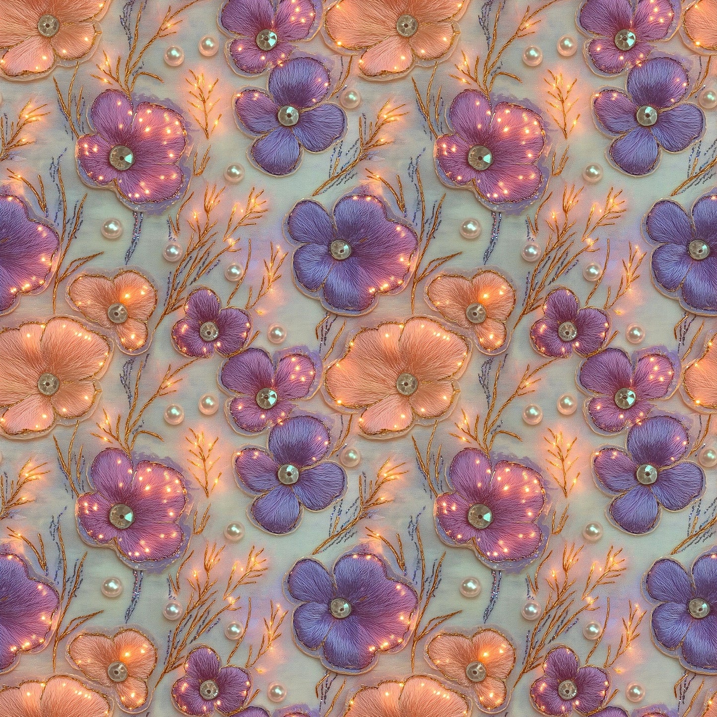 Eigenproduktion Stoff 3D Blumen