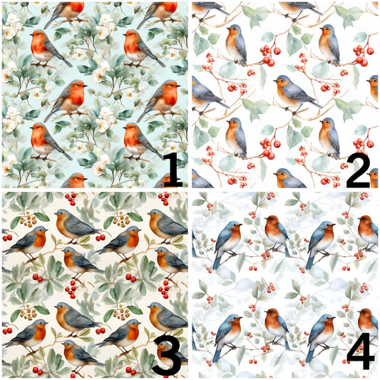 Eigenproduktion Stoff Vögel