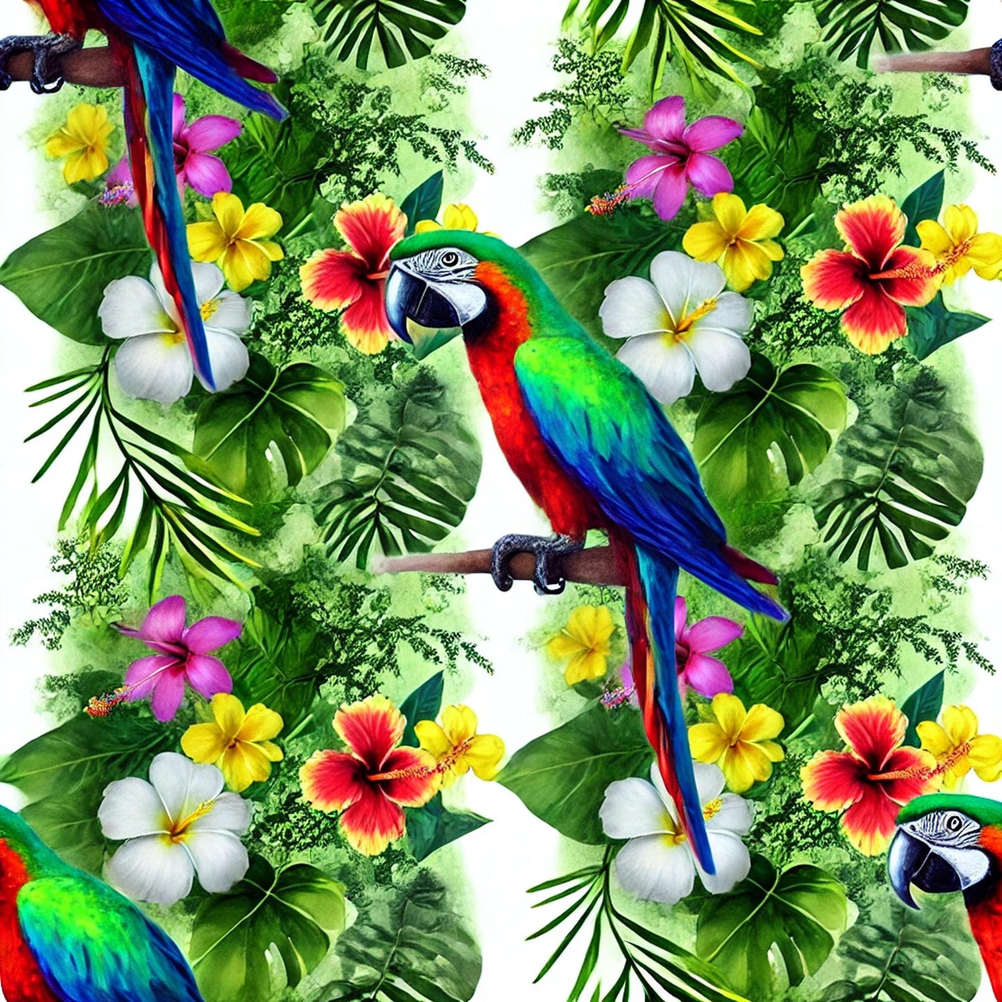 Eigenproduktion Stoff Papagei