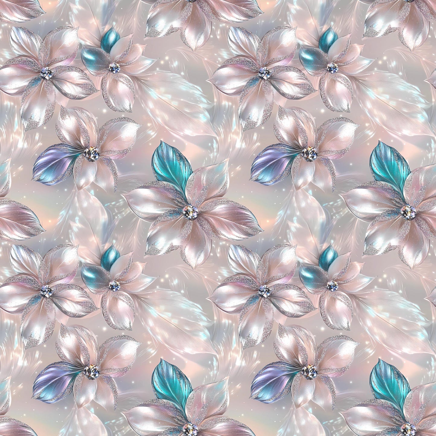 Eigenproduktion Stoff 3D Blumen