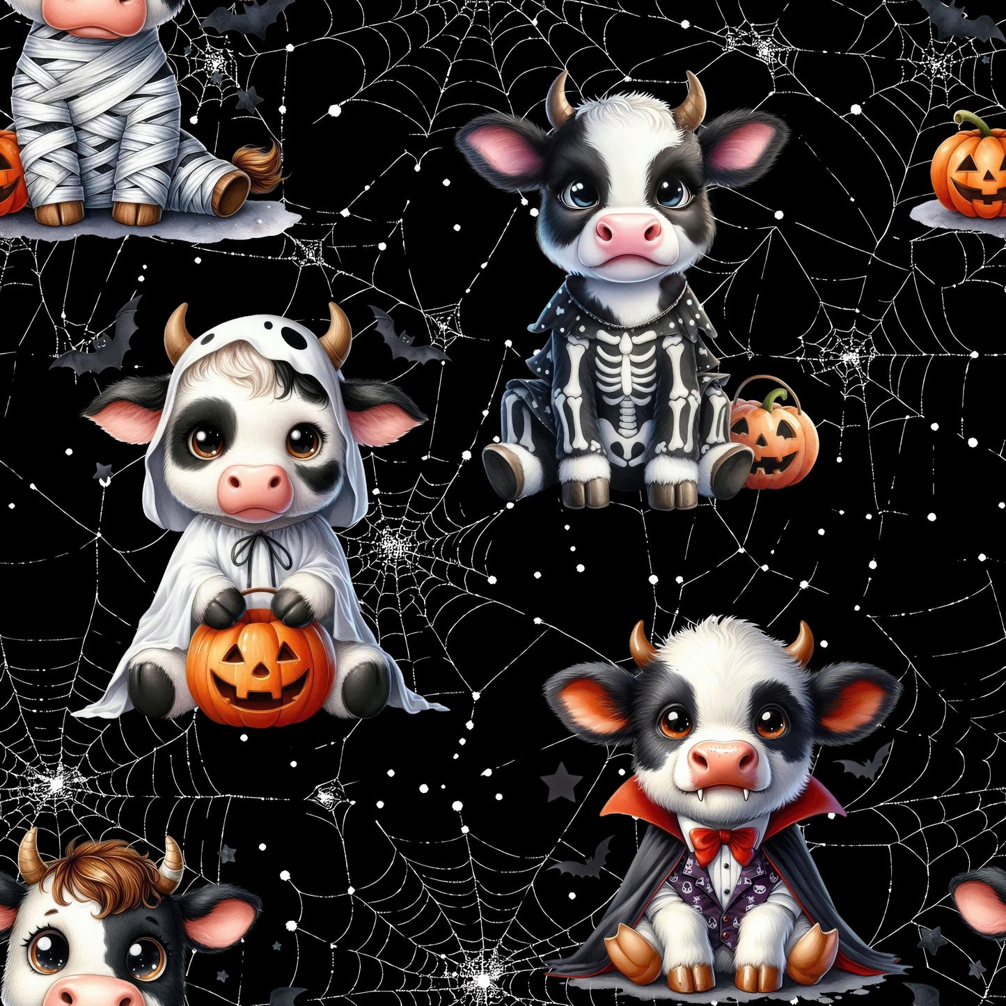 Eigenproduktion Stoff Halloween Kuh