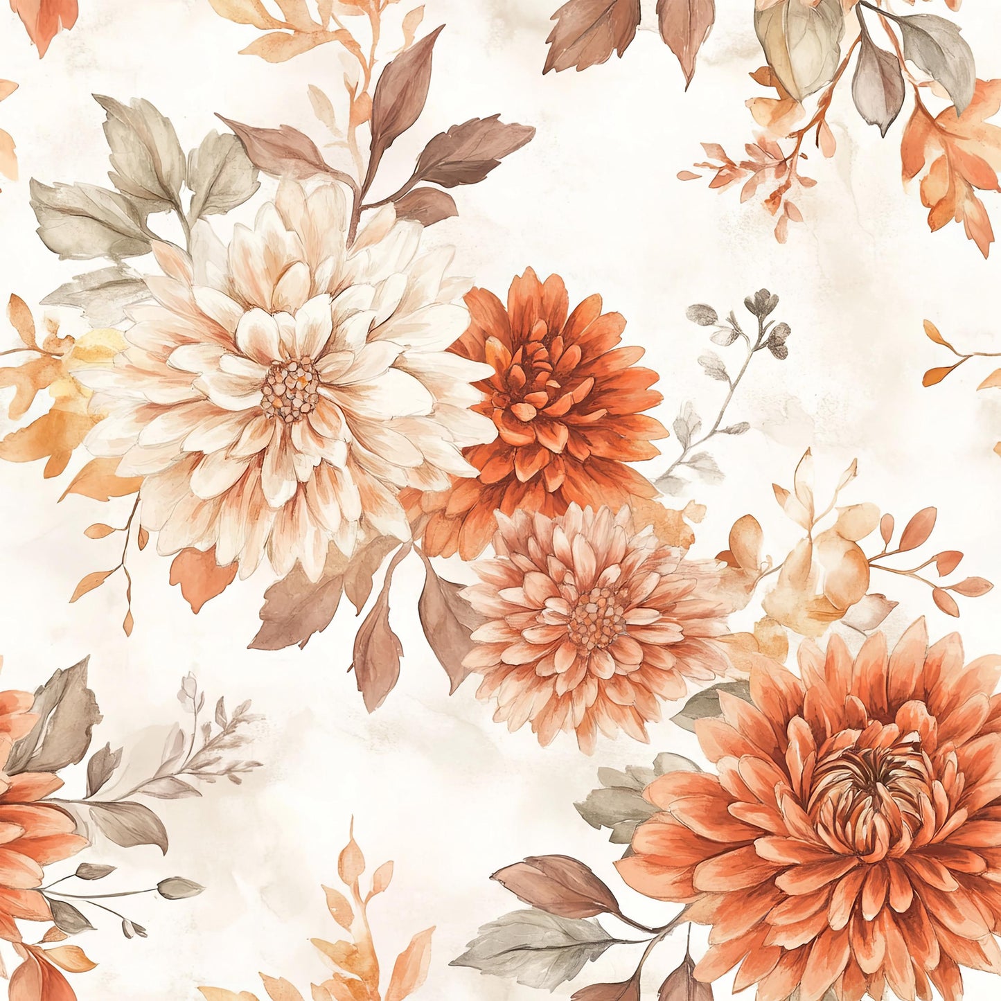 Eigenproduktion Stoff Herbst - Blumen