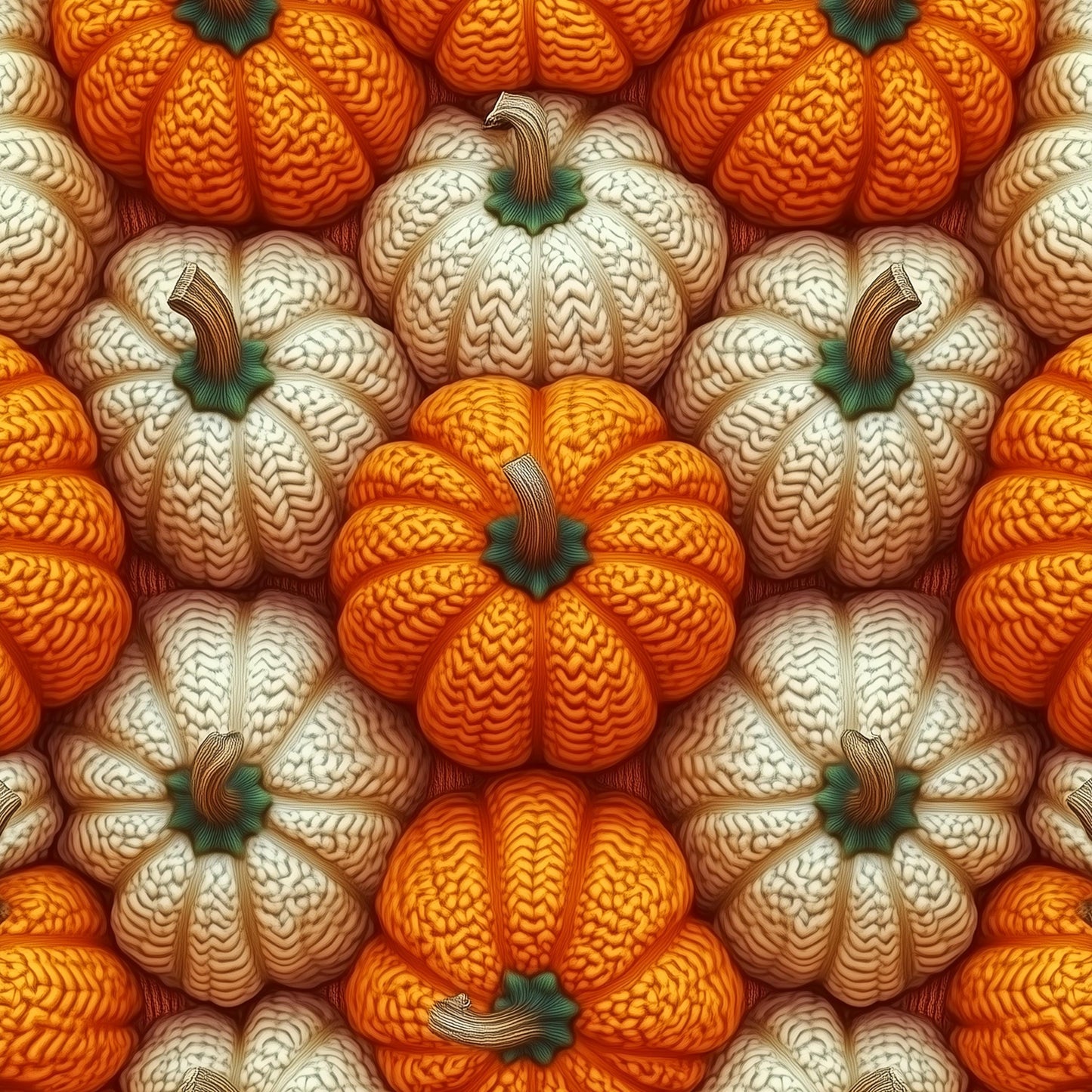 Eigenproduktion Stoff gestrickter Kürbis - Herbst