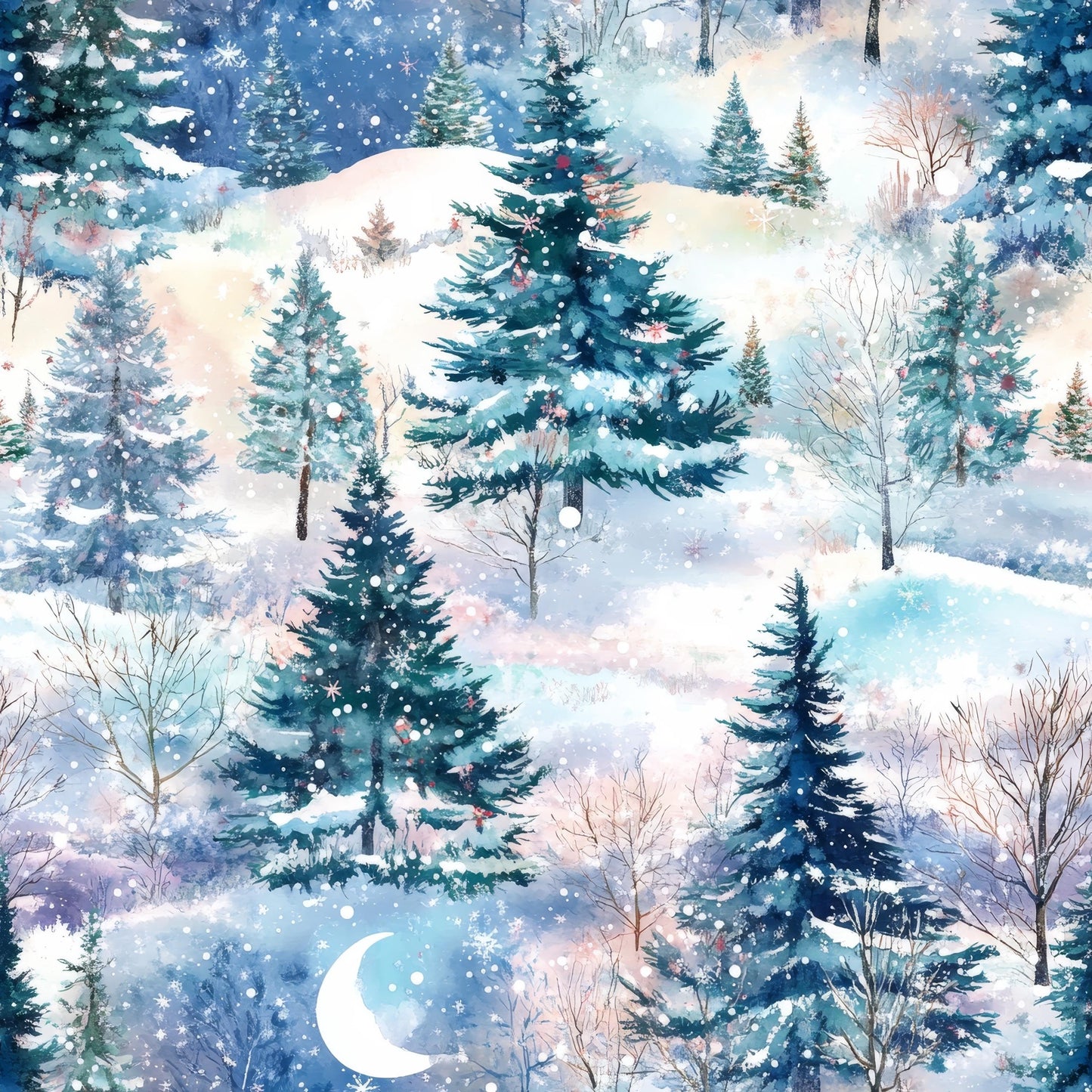 Eigenproduktion Stoff Winter - Landschaft