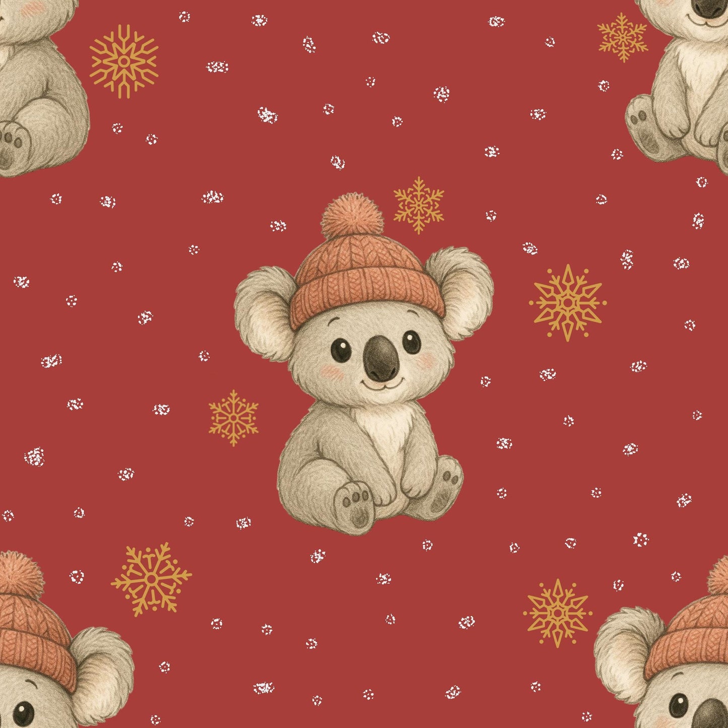 Eigenproduktion Stoff - Weihnachten - Koala