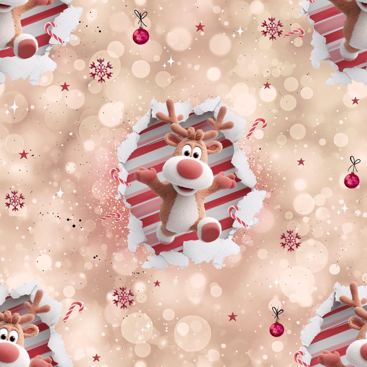 Eigenproduktion Stoff Rentier - Weihnachten