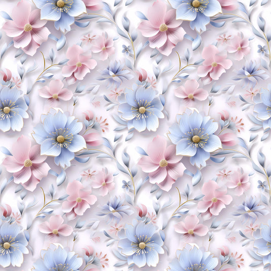 Eigenproduktion Stoff Pastel 3D Blumen