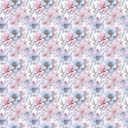 Eigenproduktion Stoff Pastel 3D Blumen