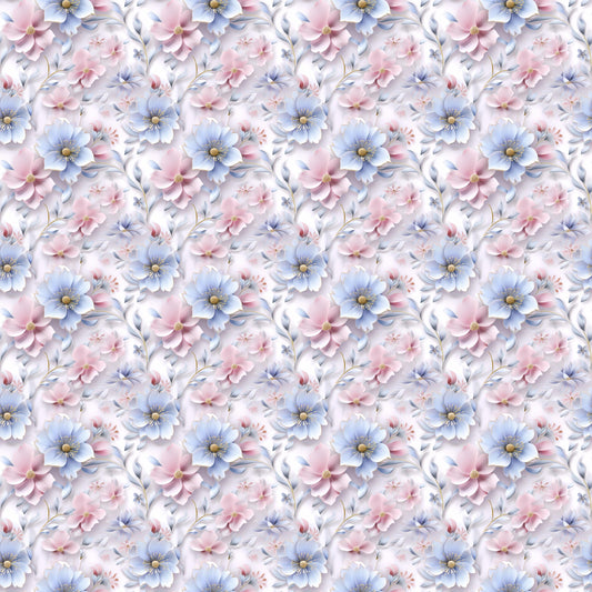 Eigenproduktion Stoff Pastel 3D Blumen