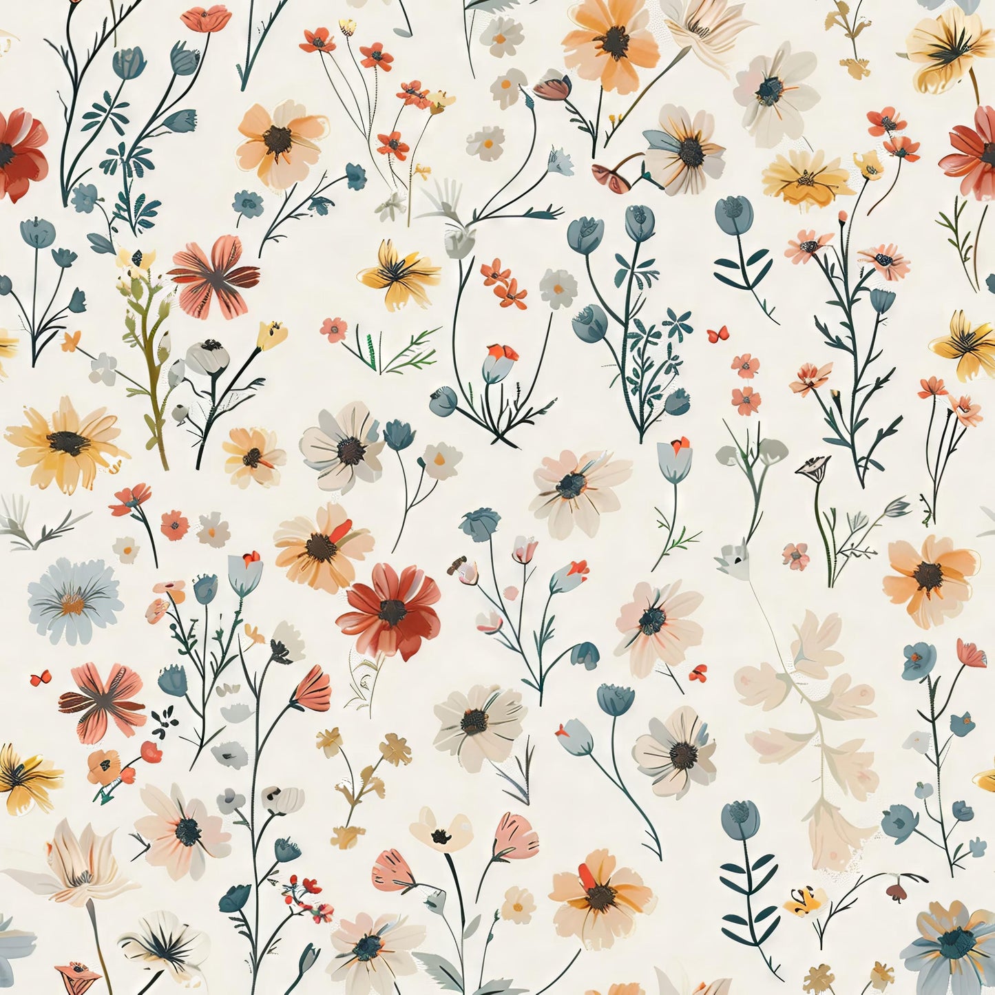 Eigenproduktion Stoff Boho Blumen