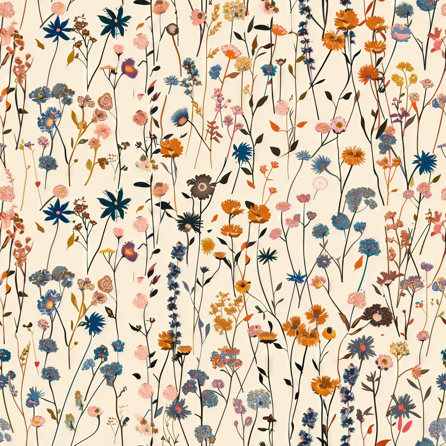 Eigenproduktion Stoff Boho Blumen
