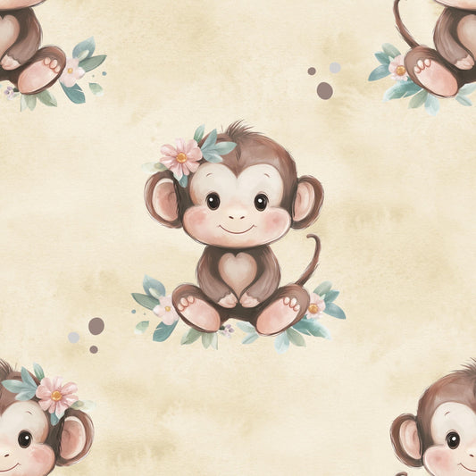 Eigenproduktion Stoff Affe