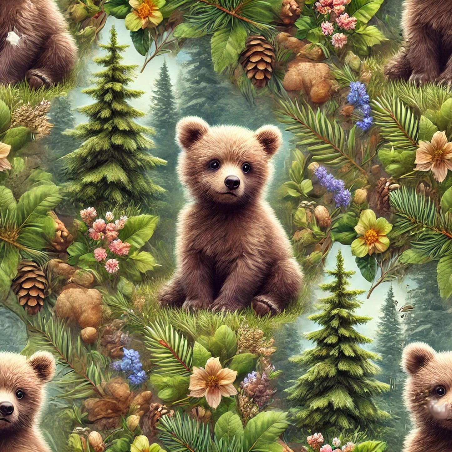 Eigenproduktion Stoff Bären