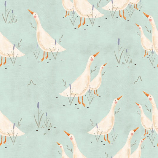 Eigenproduktion Stoff Gänse