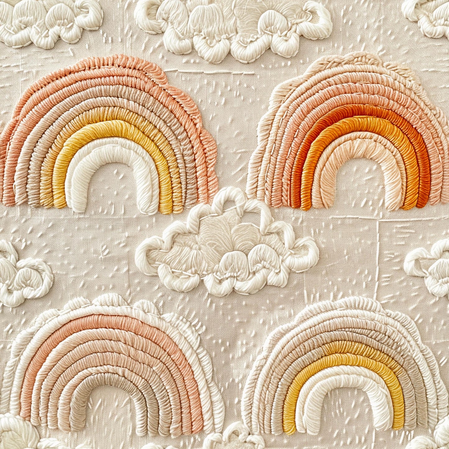 Eigenproduktion Stoff 3D Regenbogen
