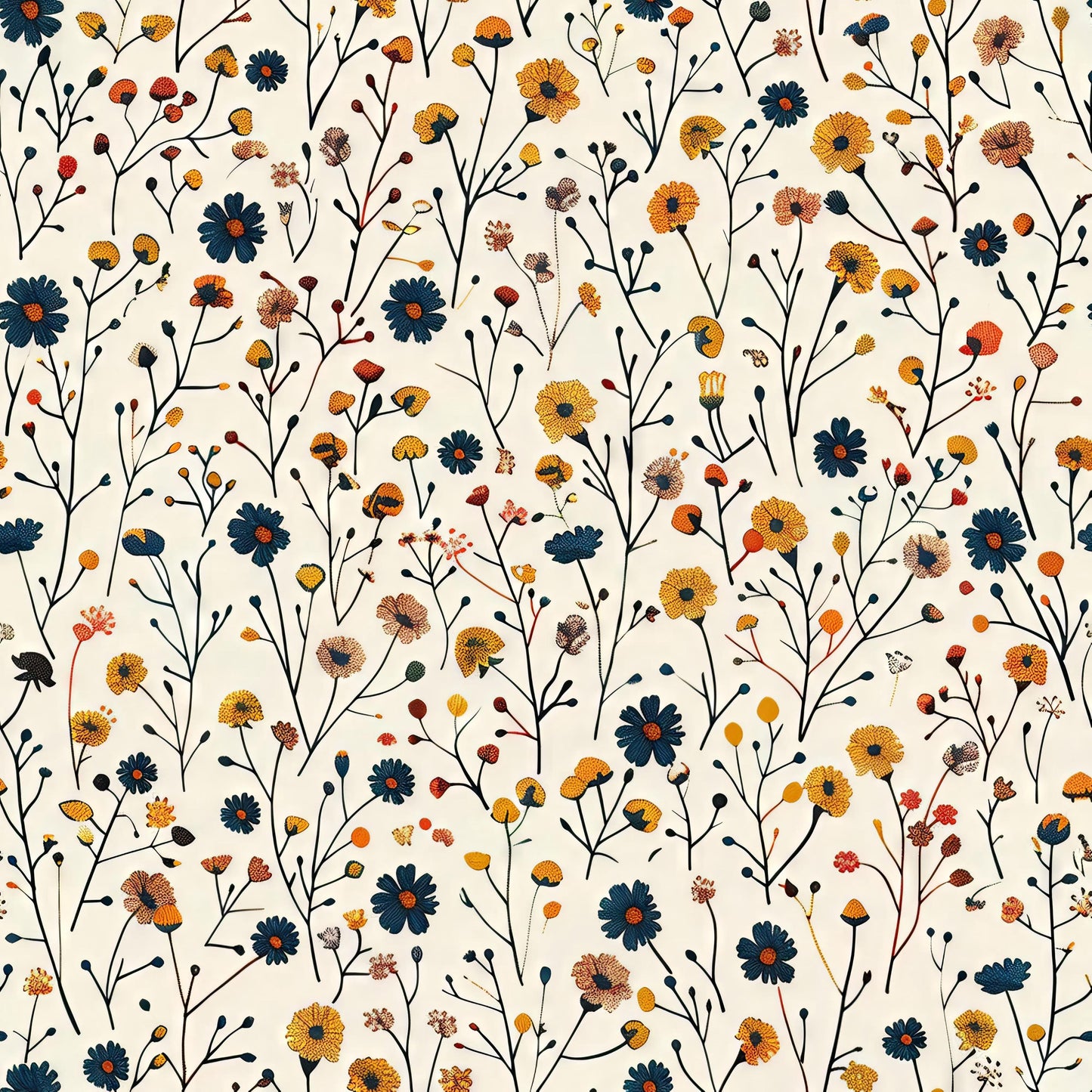 Eigenproduktion Stoff Boho Blumen