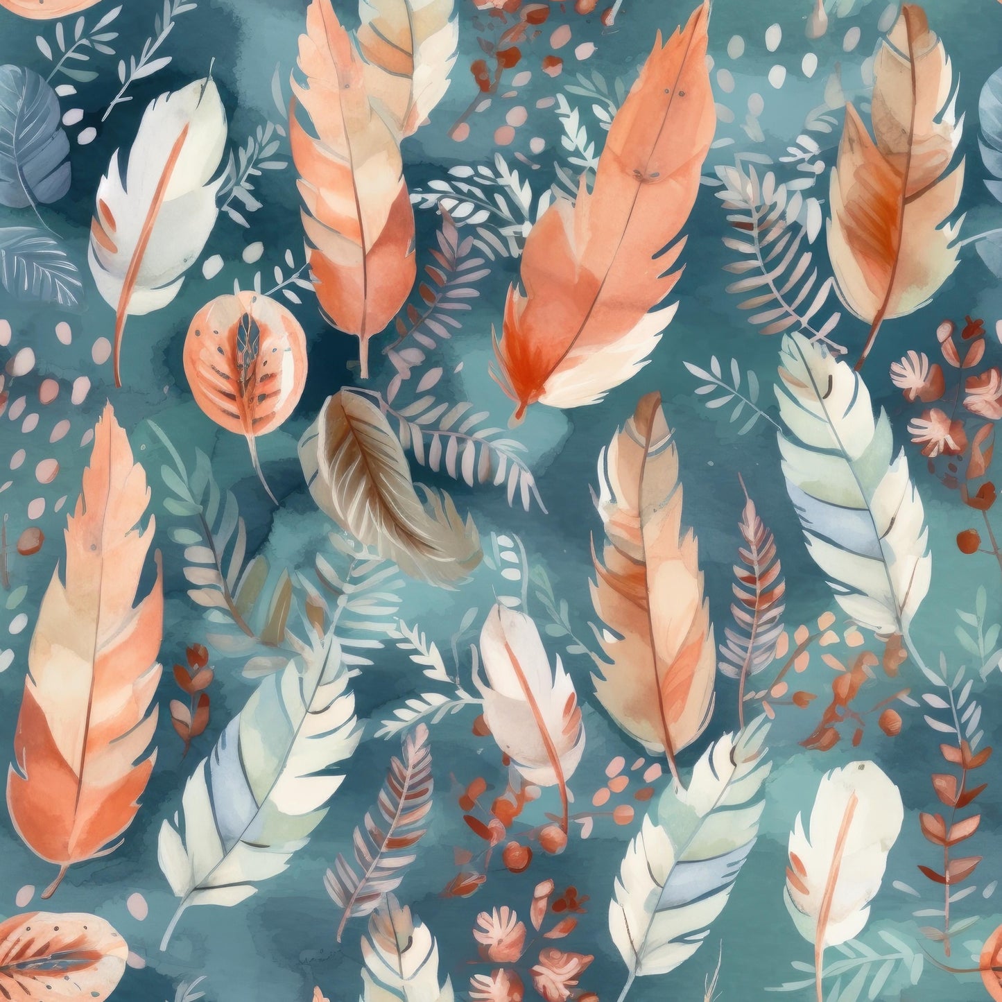 Eigenproduktion Stoff Federn