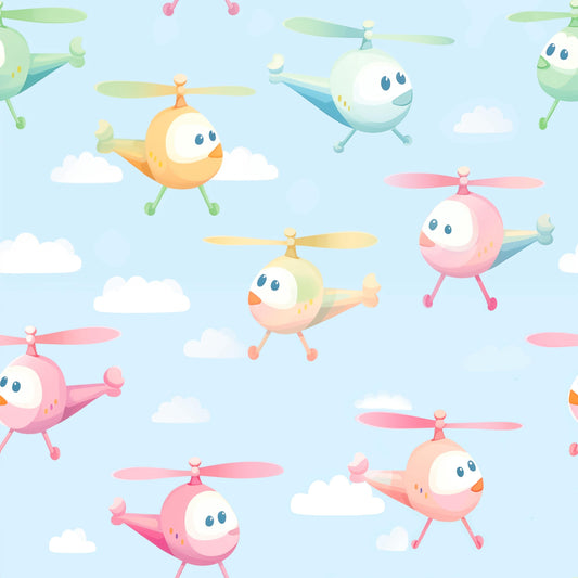 Eigenproduktion Stoff Hubschrauber