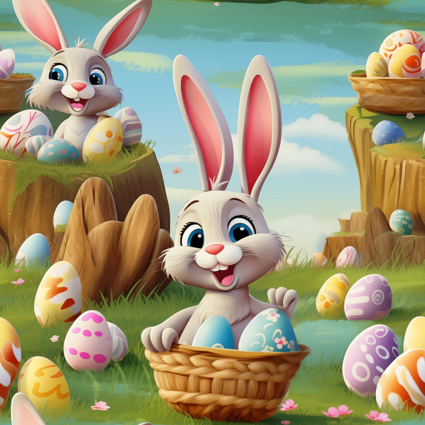 Eigenproduktion Stoff Osterhase