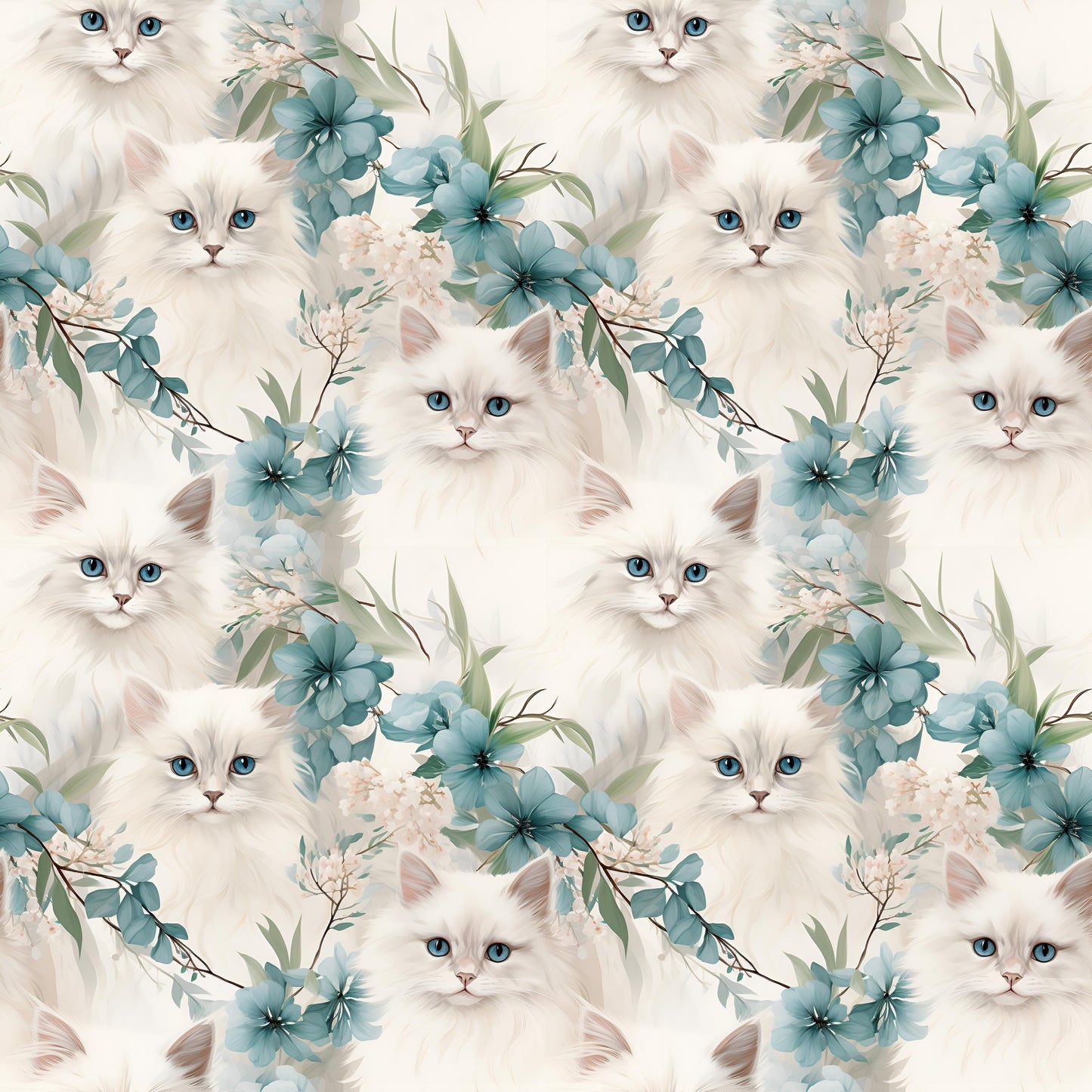 Eigenproduktion Stoff Katzen