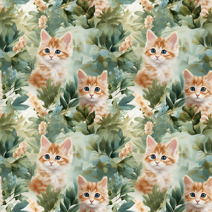 Eigenproduktion Stoff Katzen