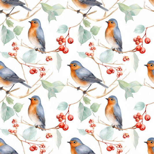 Eigenproduktion Stoff Vögel