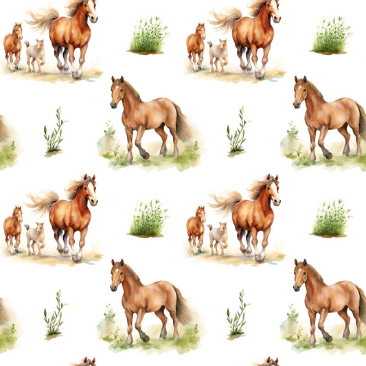 Eigenproduktion Stoff Pferde