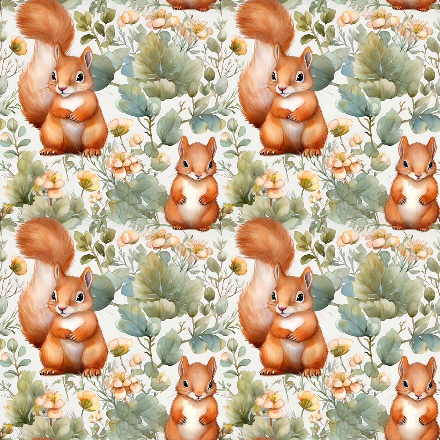 Eigenproduktion Stoff Eichhörnchen