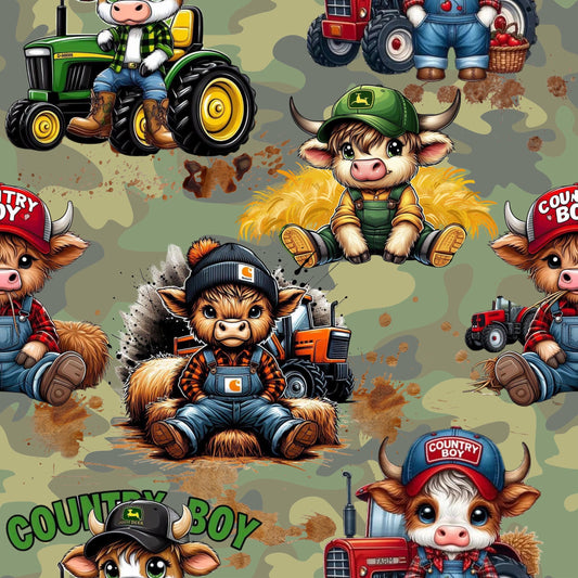 Eigenproduktion Stoff Country Kuh