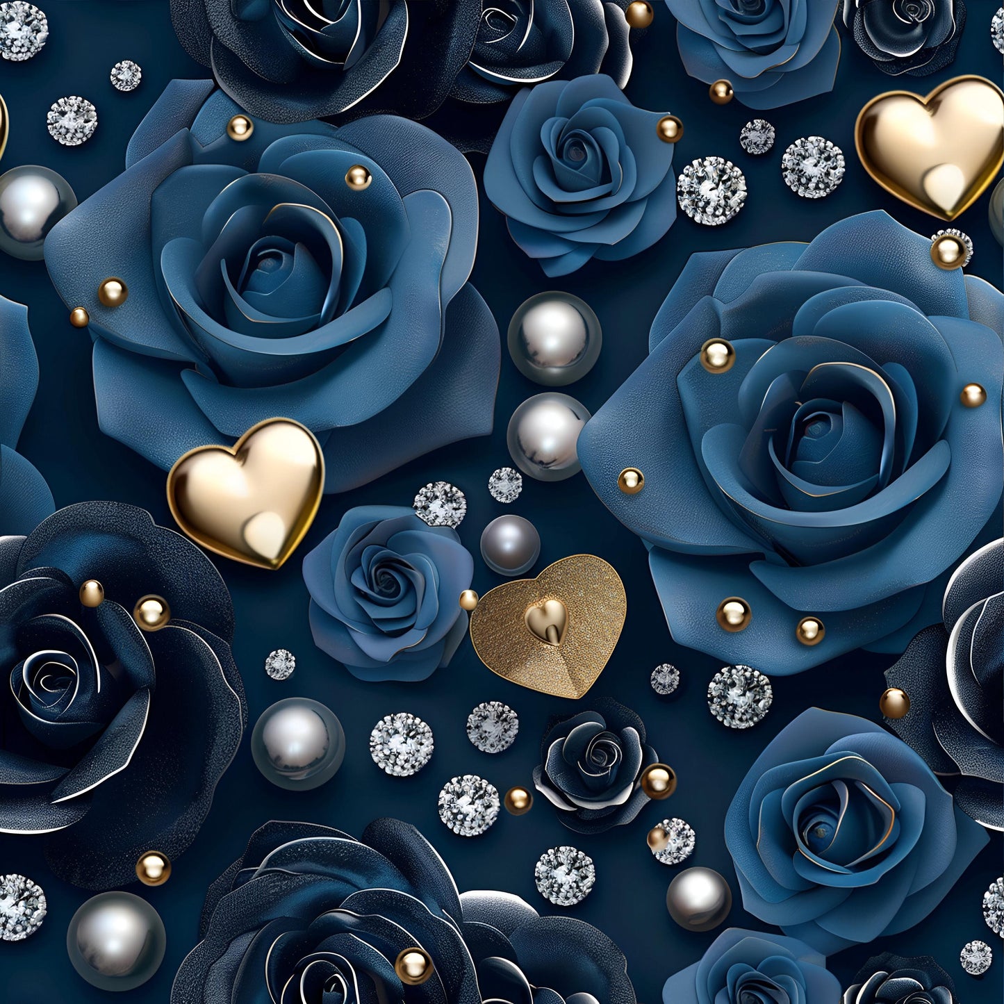 Eigenproduktion Stoff Denim Blume