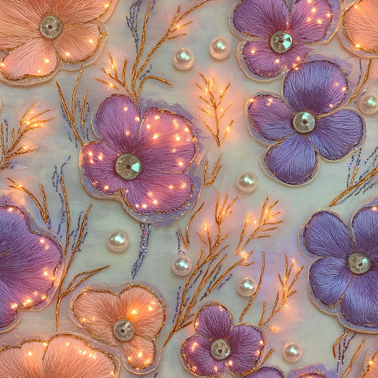 Eigenproduktion Stoff 3D Blumen