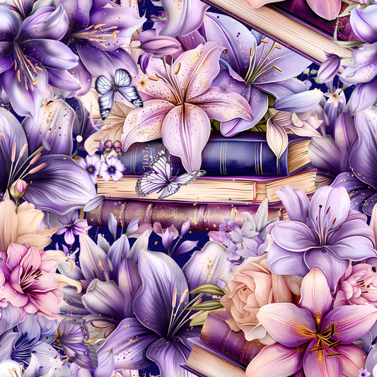 Eigenproduktion Stoff Bücher mit Blumen