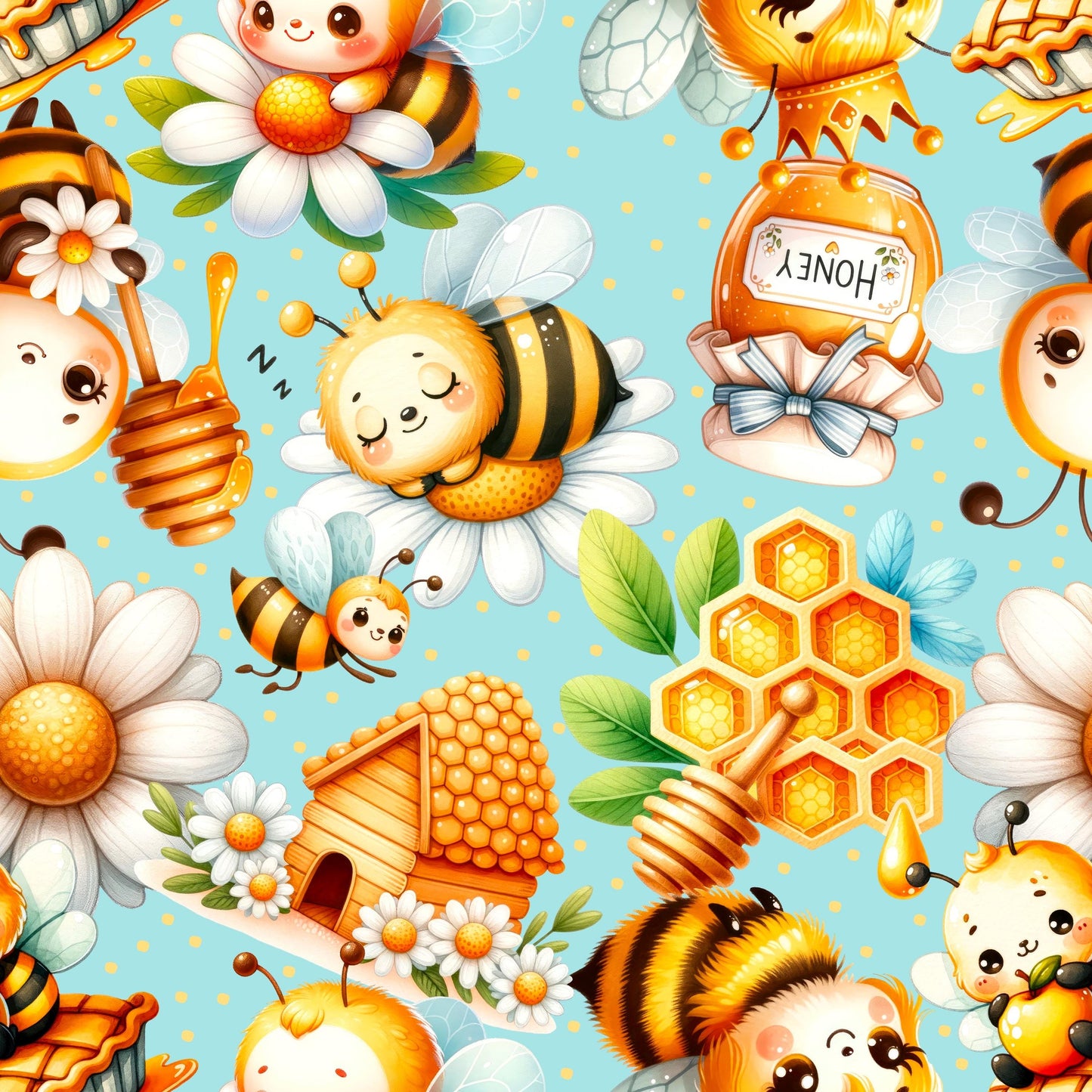 Eigenproduktion Stoff Bienen