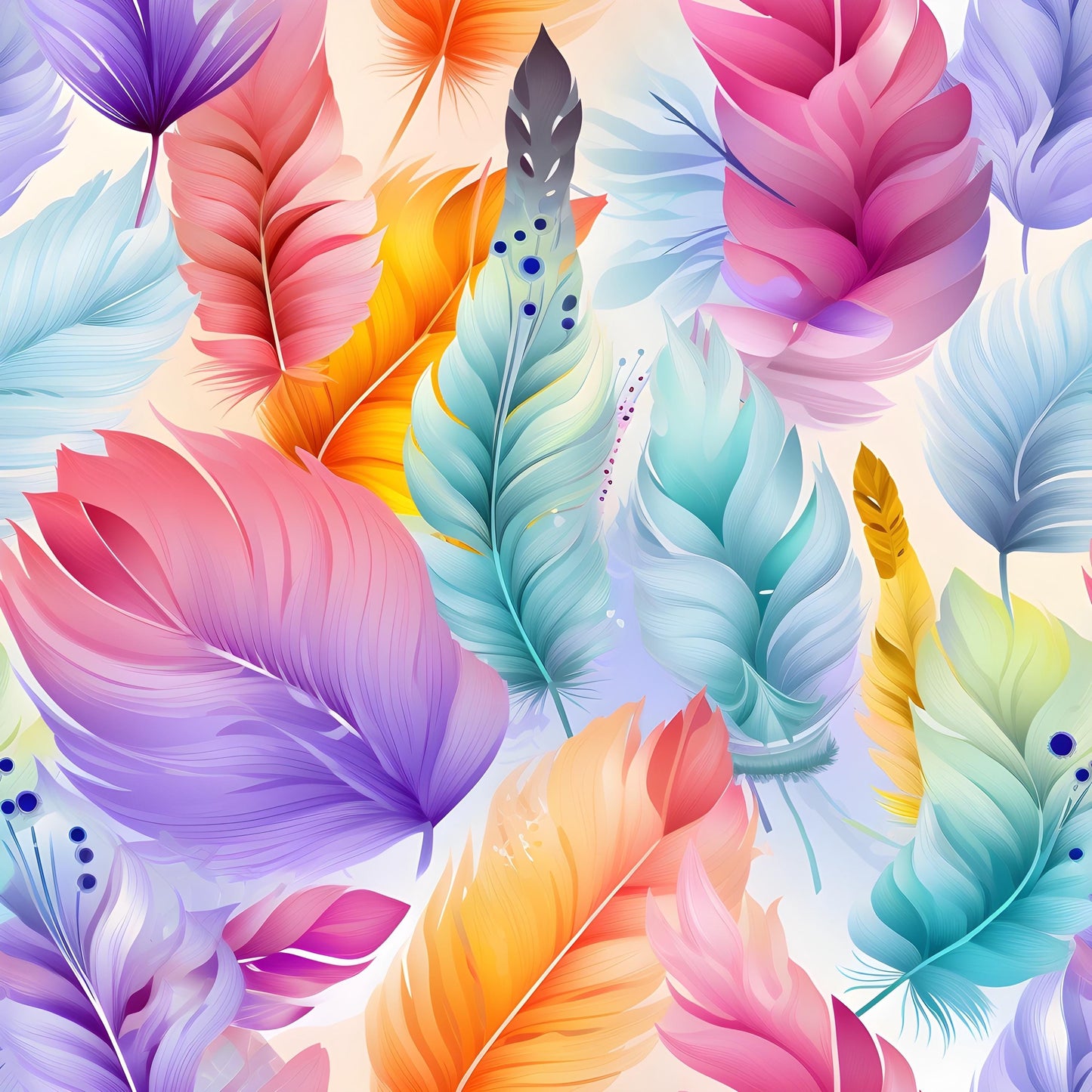 Eigenproduktion Stoff Federn