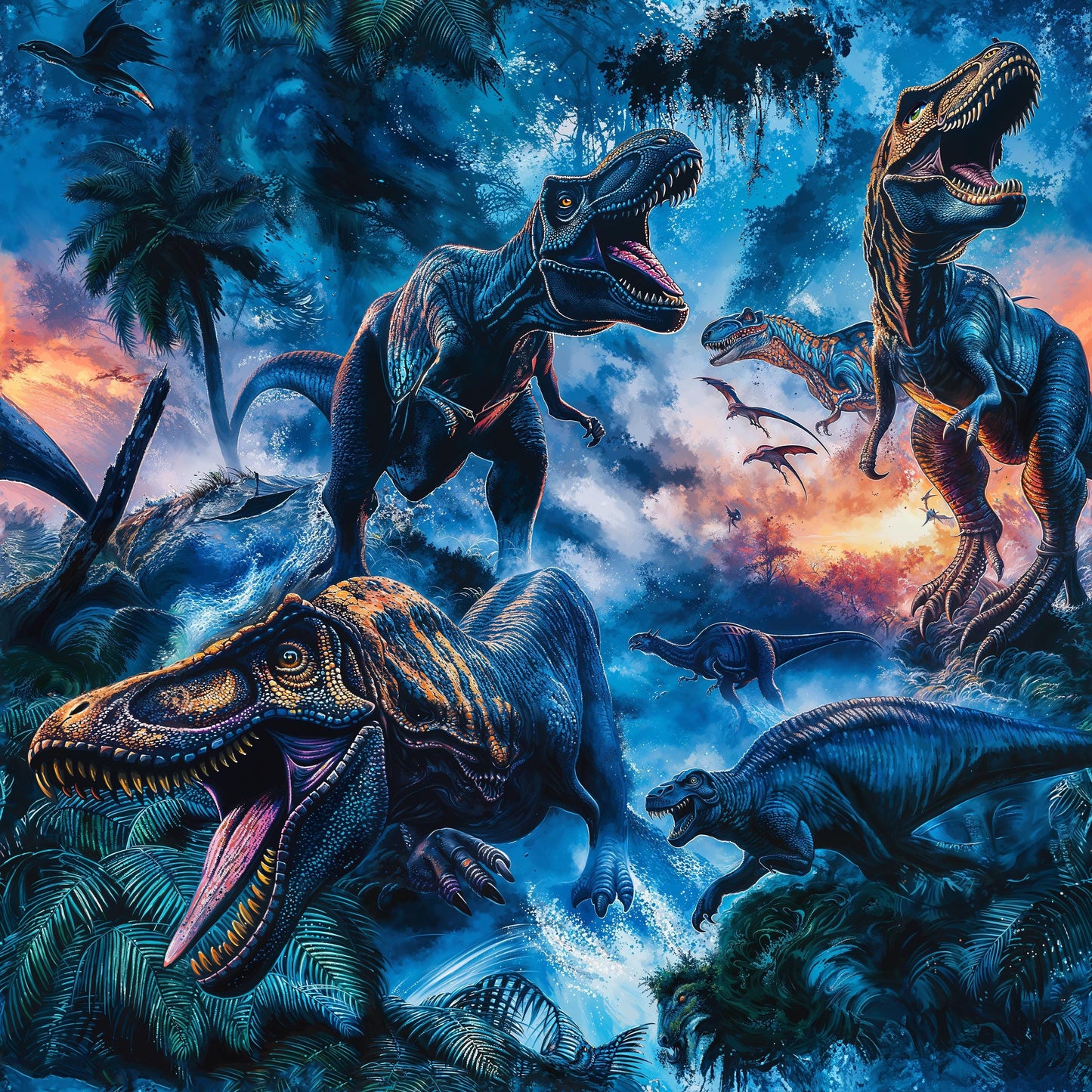 Eigenproduktion Stoff Dinosaurier