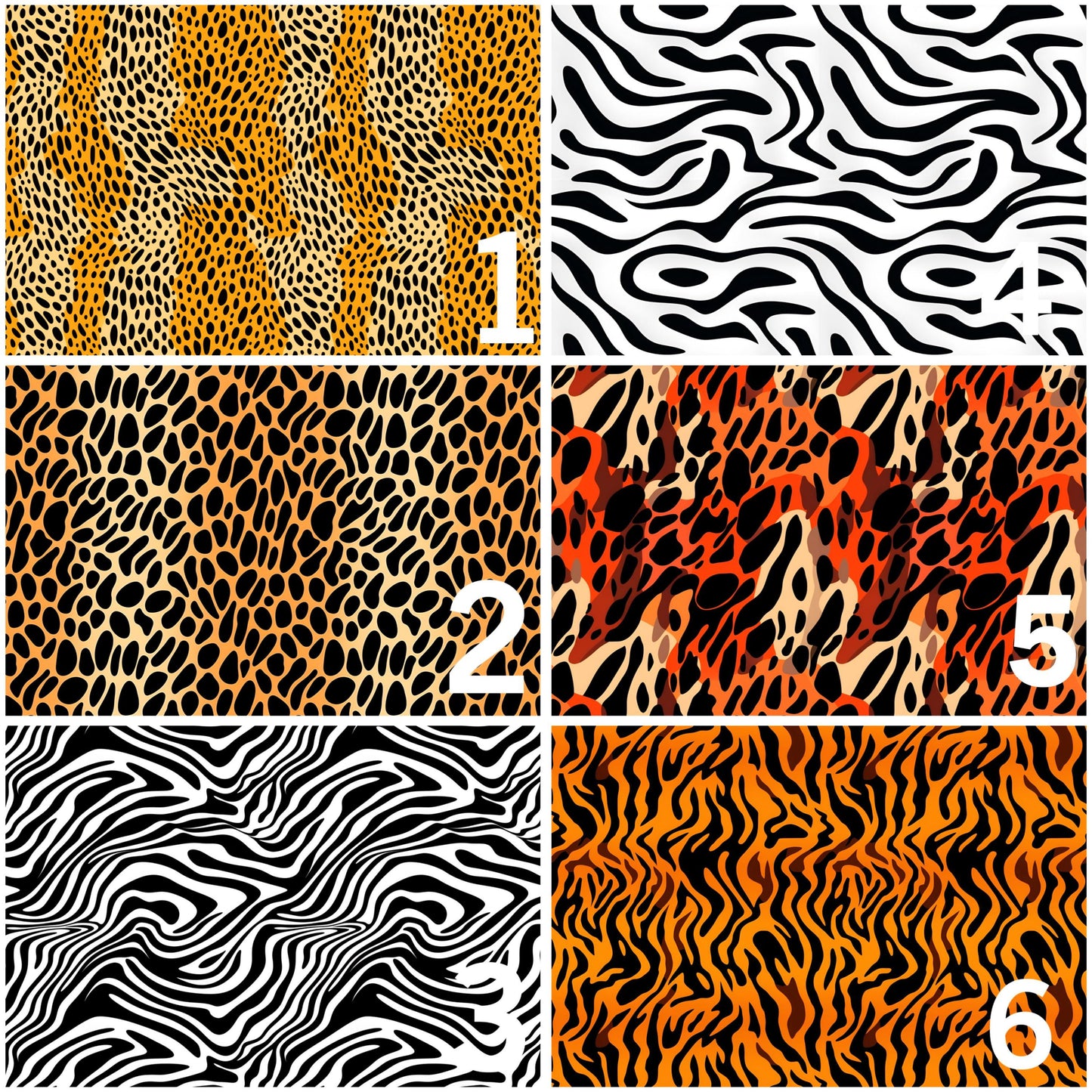 Eigenproduktion Stoff Animal Print - Zebra - Leopard - Tiger - Gepard