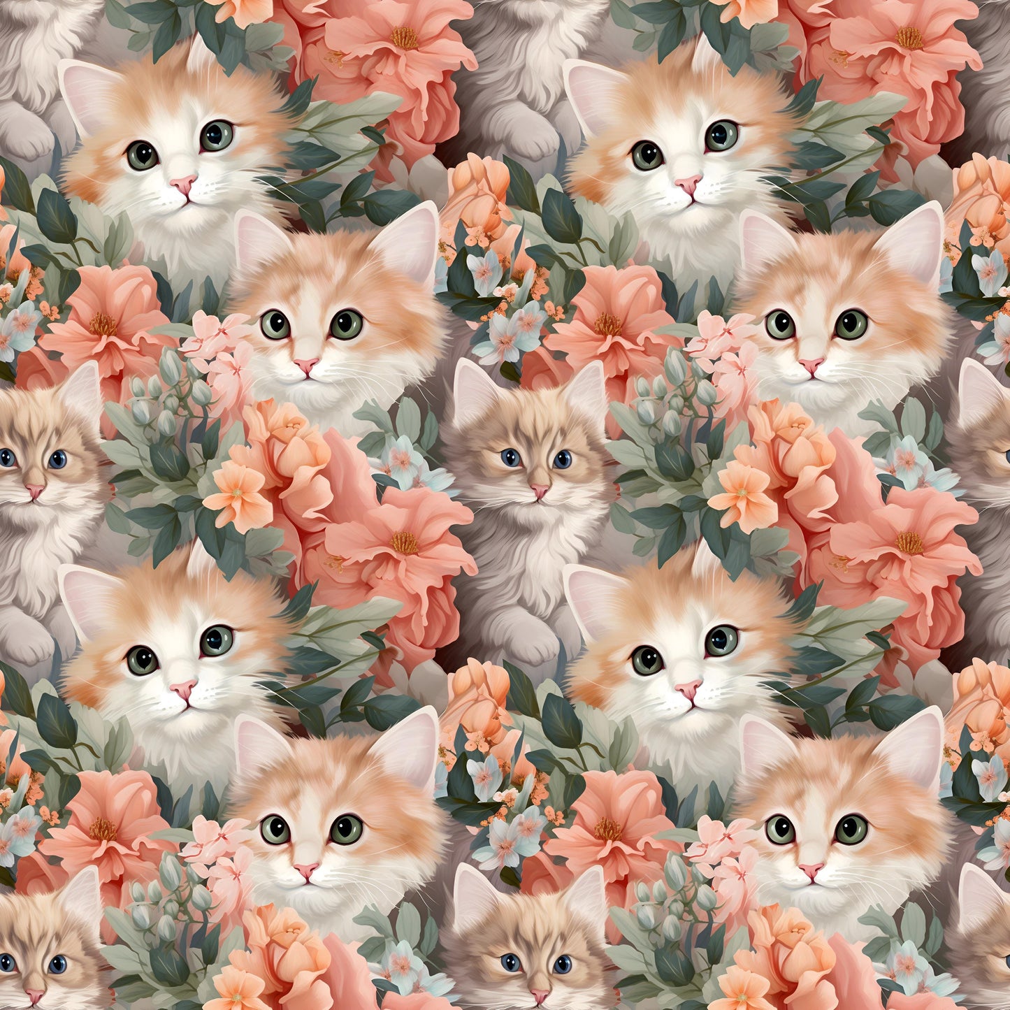 Eigenproduktion Stoff Katzen