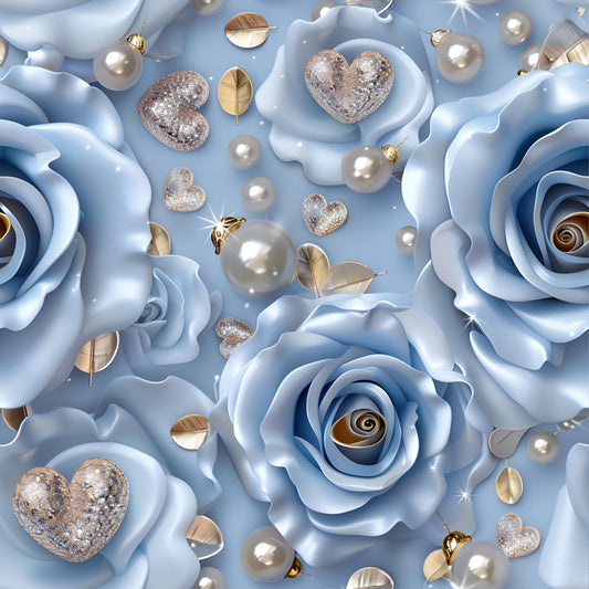 Eigenproduktion Stoff Denim Blume