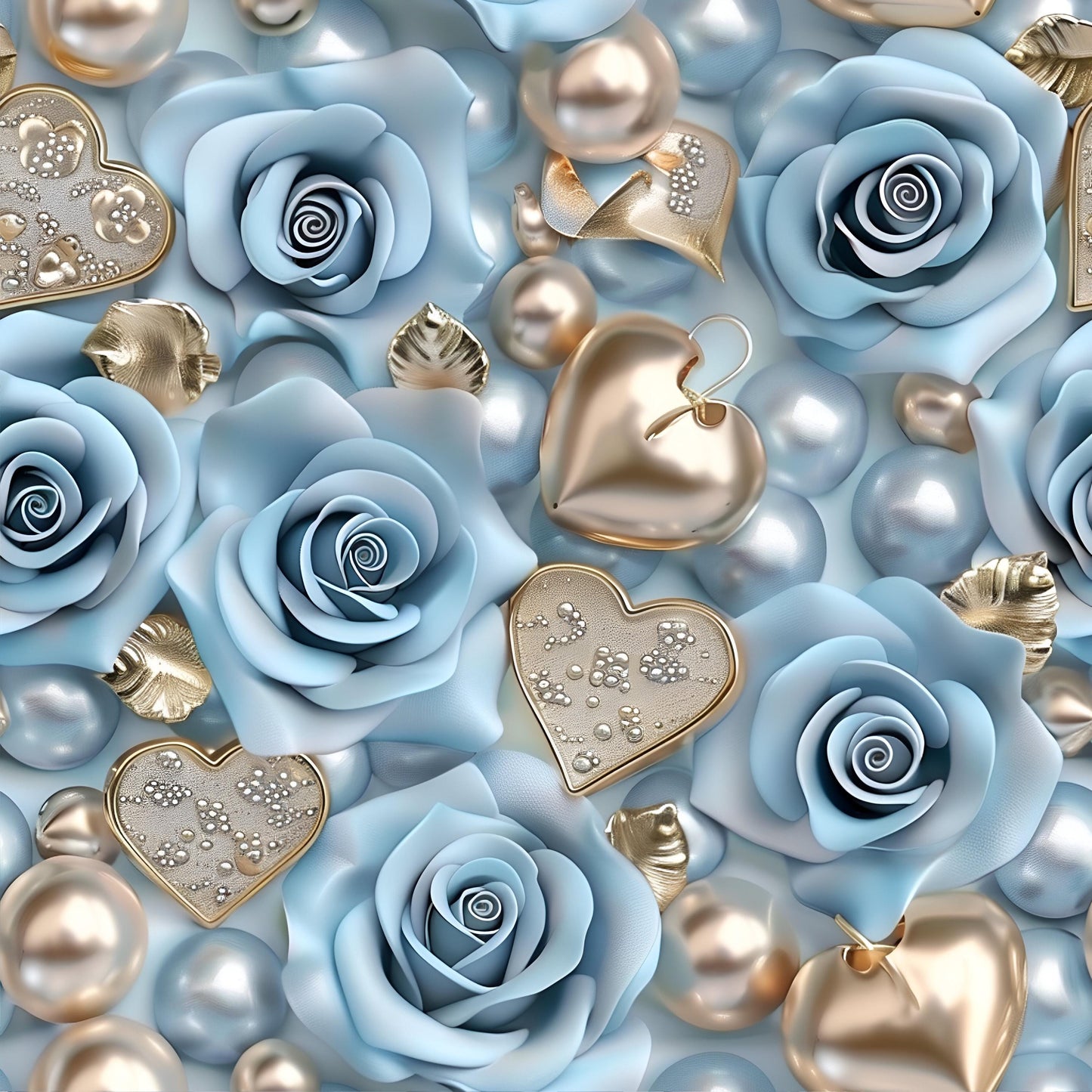 Eigenproduktion Stoff Denim Blume