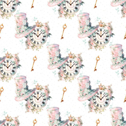 Eigenproduktion Stoff Wunderland - Uhr