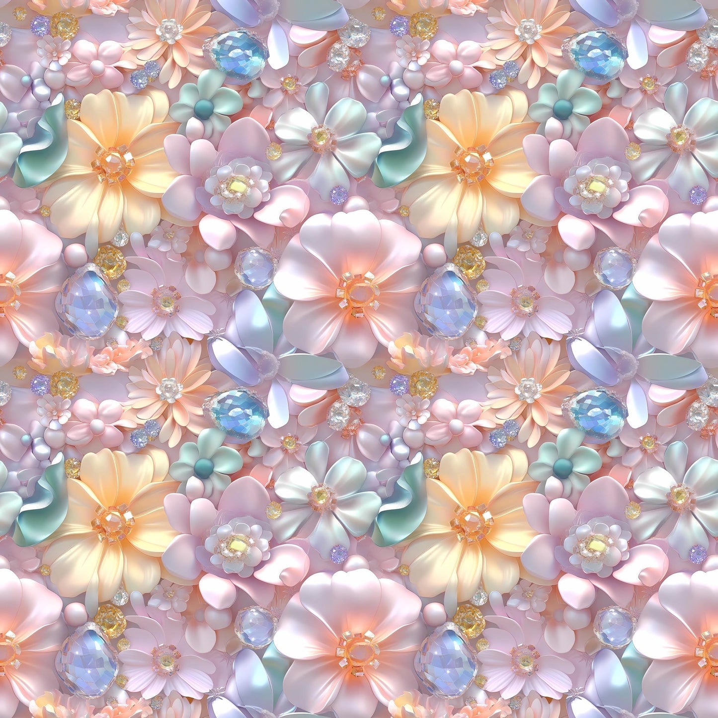 Eigenproduktion Stoff 3D Blumen