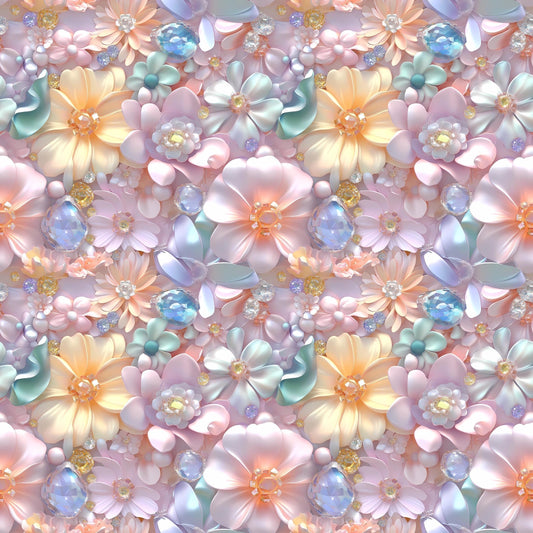 Eigenproduktion Stoff 3D Blumen