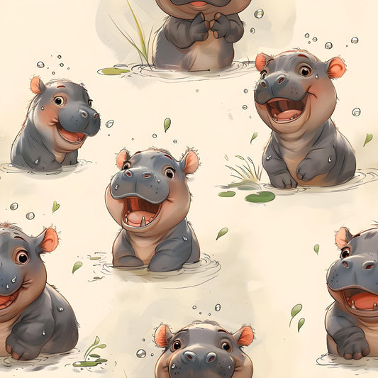 Eigenproduktion Stoff Hippo