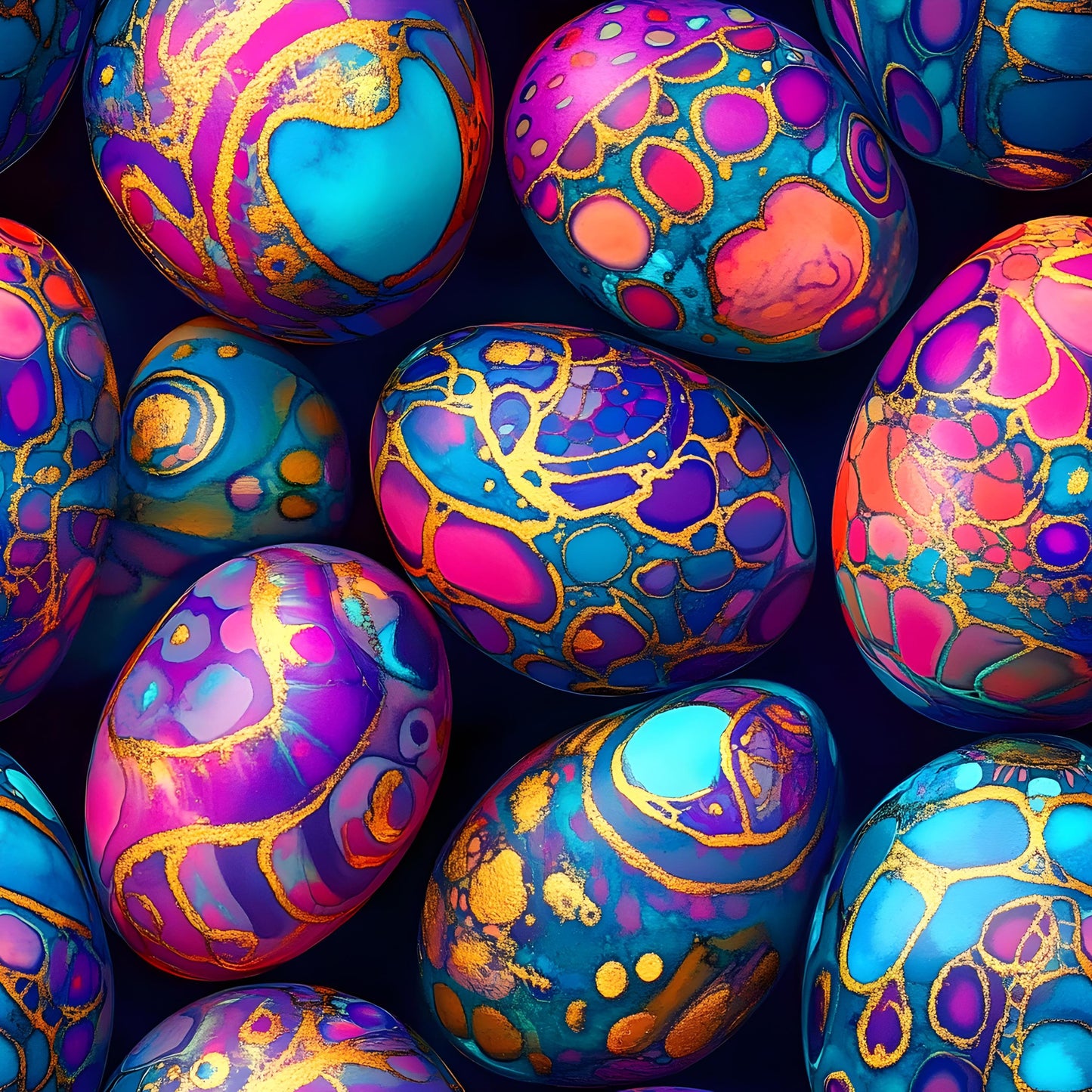 Eigenproduktion Stoff 3D Eier - Ostern