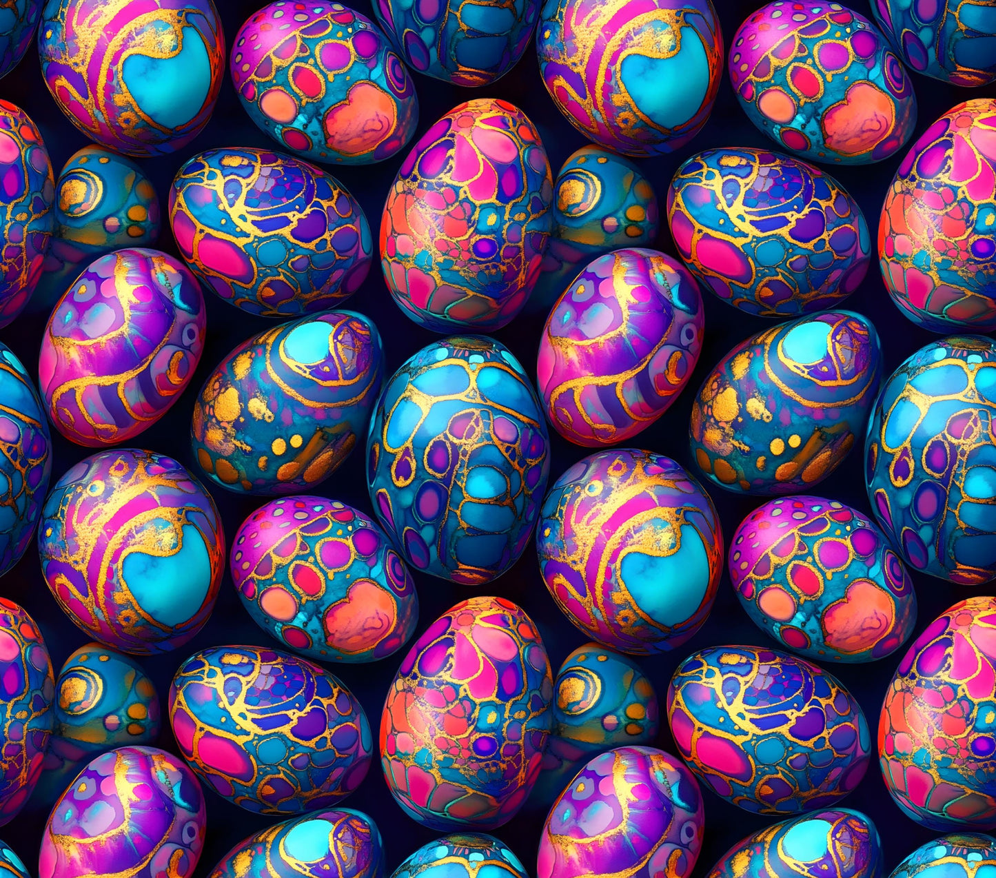 Eigenproduktion Stoff 3D Eier - Ostern