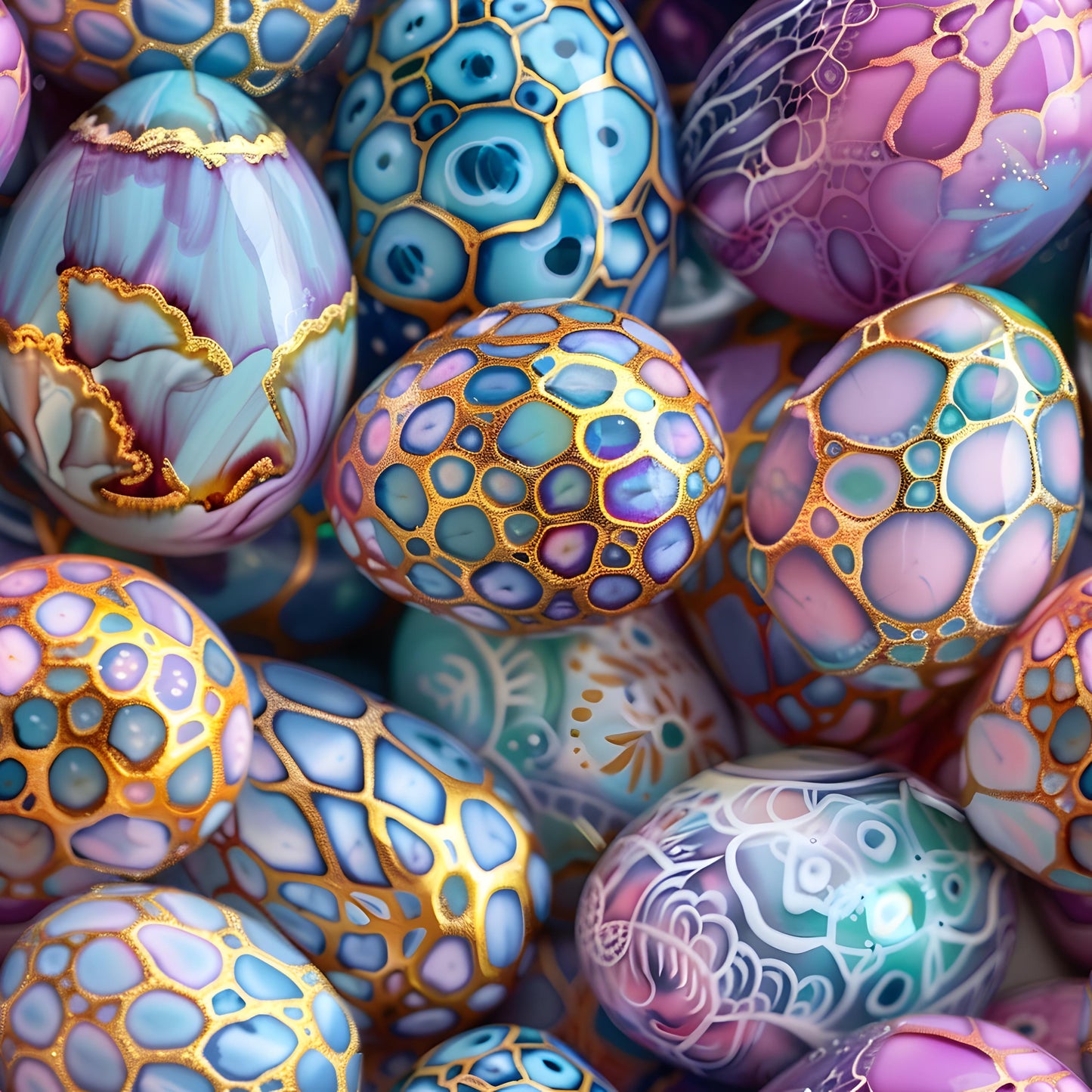 Eigenproduktion Stoff 3D Eier - Ostern