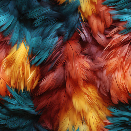 Eigenproduktion Stoff Federn