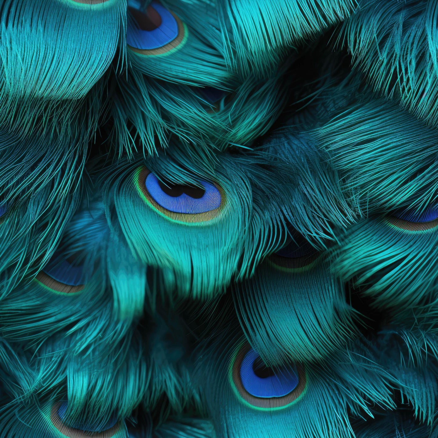 Eigenproduktion Stoff Federn - Pfauauge