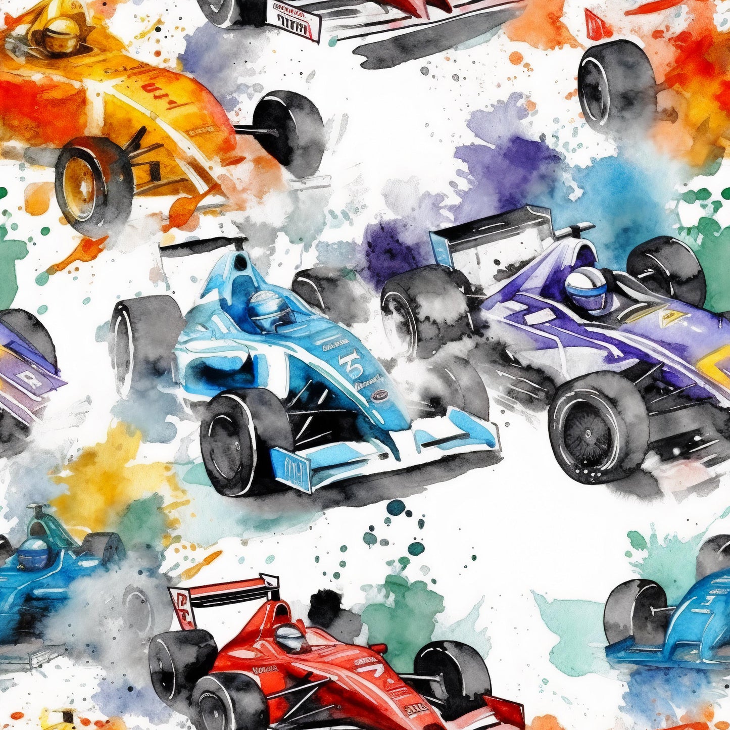 Eigenproduktion Stoff Ferrari - Rennwagen